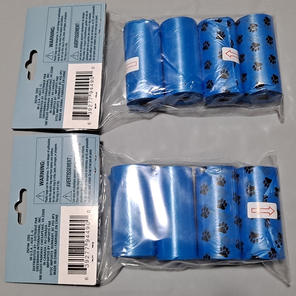 "Lot of 2" Dog Waste Poop Bags (120 Pcs 8 Rolls) Blue Greenbrier Kennel Club New - Picture 3 of 4